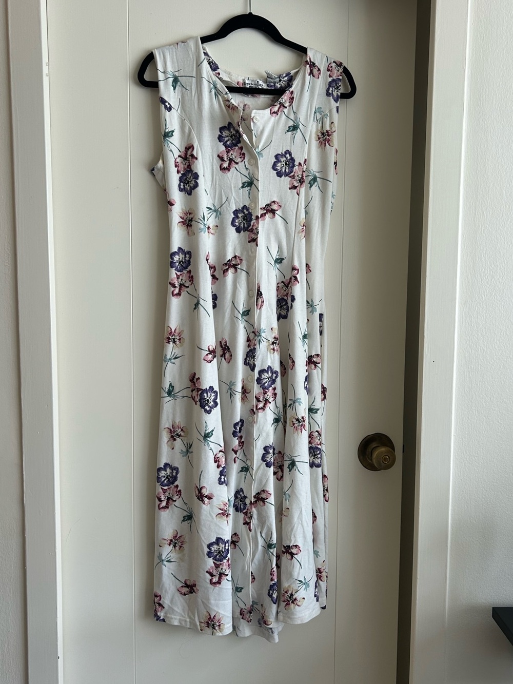 Purple floral print dress